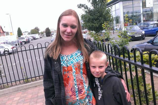 Michelle Wright, 36 of Kirkby with son Tyler, 8