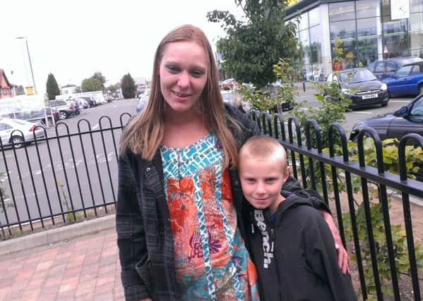 Michelle Wright, 36 of Kirkby with son Tyler, 8