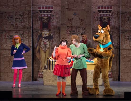 Scooby-Doo! The Mystery Of The Pyramid. l-r Julia Cave, Louise Wright, Danny Stokes and Eddie Arnold (c)Matt Holliday