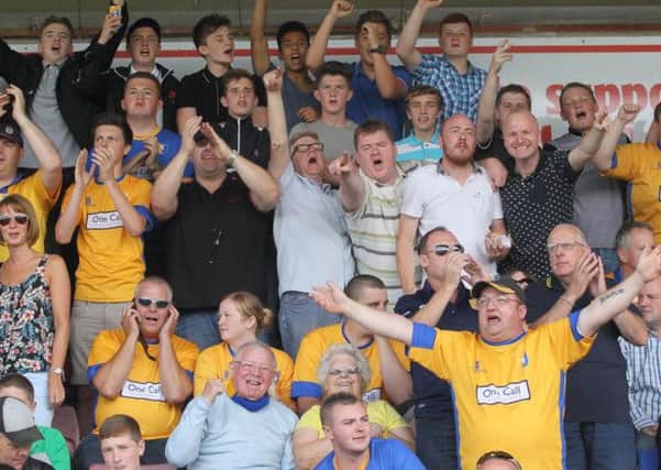Mansfield Town fans in full voice -Pic by: Richard Parkes
