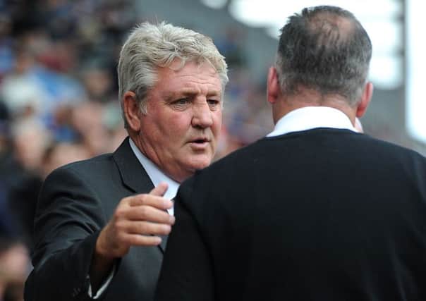 Hull City manager Steve Bruce with Aston Villa's manager Paul Lambert at Villa Park yesterday where the home side won 2-1 (Picture: Martin Rickett/PA Wire).