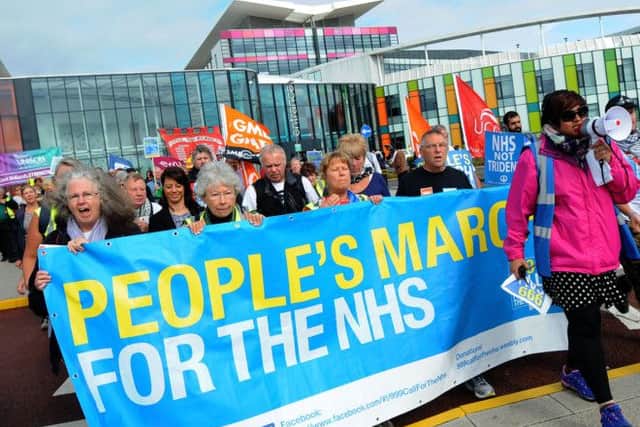 March for the NHS sets off from Kings Mill Hospital.