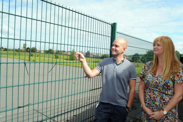 Flying High Academy Head, Tony Warsop with his Deputy Head, Caroline Marsden, at the site of the old Ladybrook School which should become the site of the new Flying High Academy school building.