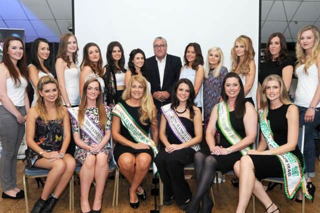 Miss Mansfield and Sherwood Forest 40th anniversary party and launch of the 2014 competition.  Pictured with past winners are the entrants for the 2014 competition from left, back row, Emma Harbor, Jade Riggs, Jessica Boots, Emma Briggs, Leyana Akbani, Chelsea Phillips, Stewart Rickersey who has been a supporter of the competition, Laura Haynes, Emily Davies, Natalie Kitson and Amy Henshaw, with past winners and the competition sponsor, seated from left, Danni Wood from the Beauty Chain, Grace Turner, Trish Mapletoft, Alice Kurylo, Philippa Hilton and Joanne Buckley. The 12th entrant not pictured is Telisha Guthrie.