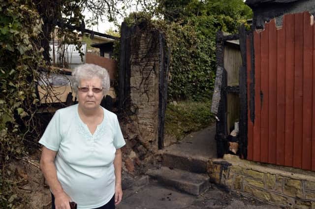Vandals set fire to wheelie bins behind Mrs Dudleys property in Sutton In Ashfield