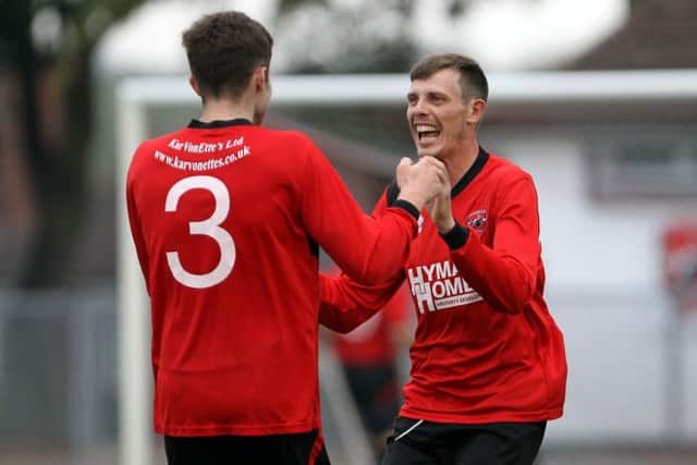 AFC Mansfield v TeversalThe FA Vase.First Round Qualifying.Forest Town WelfareAFC Mansfield's Carl Haslam celebrates making it 2-2.Picture by Dan Westwell (PLEASE BYLINE)dan.westwell@btinternet.com07793 733140