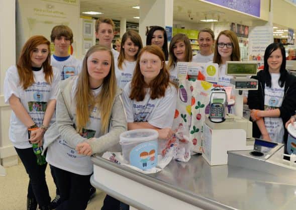 Bag packers out in force at Hucknall Tesco, raising money for Batten disease charity Battle Batten