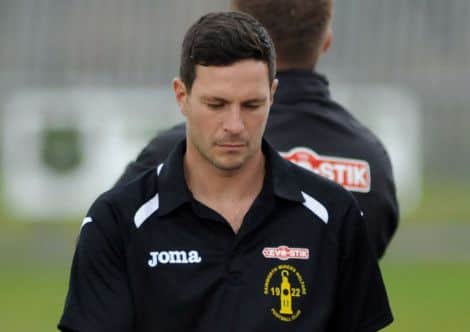 Rainworth Miners Welfare v Market Drayton Town. Rainworth joint manager Ian Robinson.