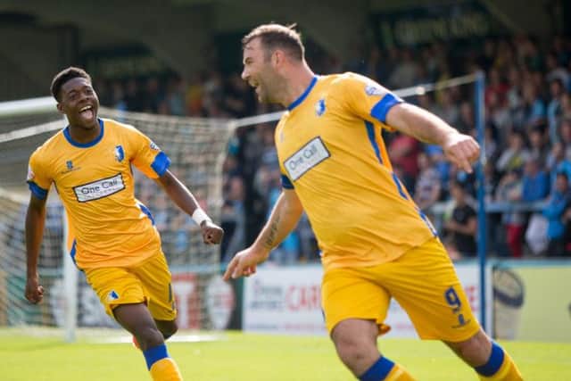 Matt Rhead celebrates against Wycombe