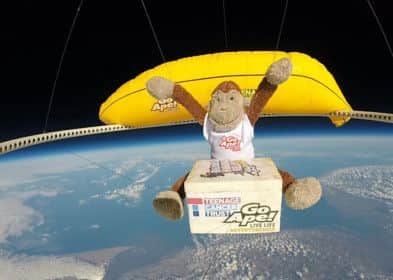 Go Ape launch giant banana into space for charity