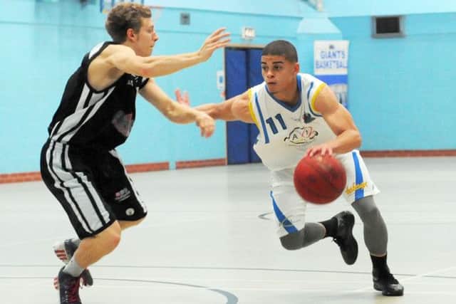 Mansfield Giants basketball action against Derby at Oak Tree Lane Leisure Centre on Saturday. C M Hudson.