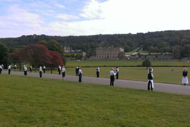Chatsworth mourners gather for the funeral of the Duchesss of Devonshire. Photos: Simon Waller.