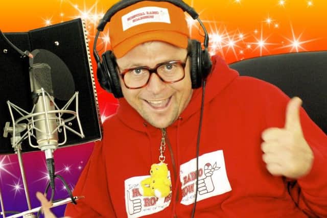 Tom Binns in character as Ivan Brackenbury, one of his comic creations