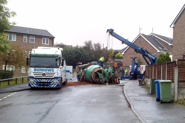 Lorry overturned in Lavant Court, Brimington,