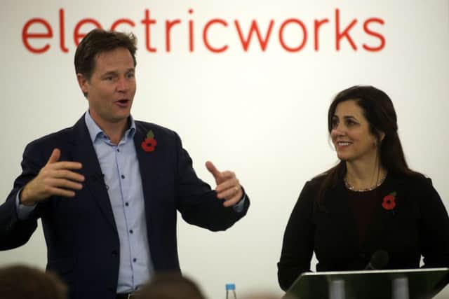 Deputy Prime Minister Nick Clegg launching Tech North at The Electric Works in Sheffield with Baroness Joanna Shields.