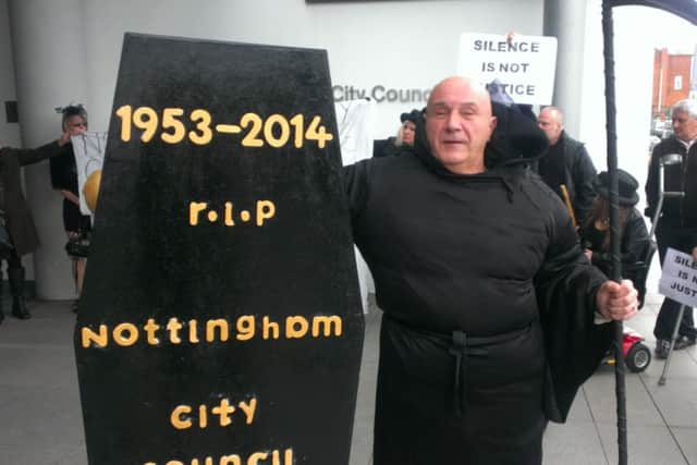 Mickey Summers, outside Nottingham City Council