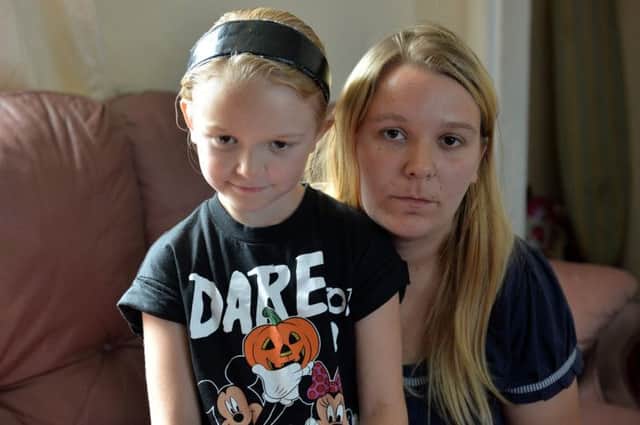 Rebecca Turton pictured with Daughter Kirstie, eight who was refused an ambulance after she collasped at a local playpark