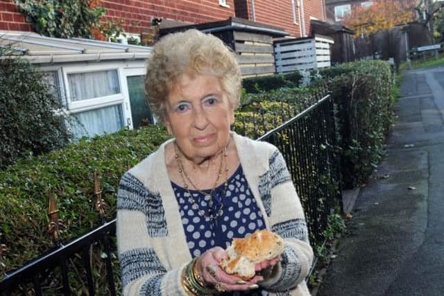 Miriam Towson of Osmaston Walk, Oak Tree Lane Estate, Mansfield, who has been served with a fixed penalty notice for feeding the birds outside her home.