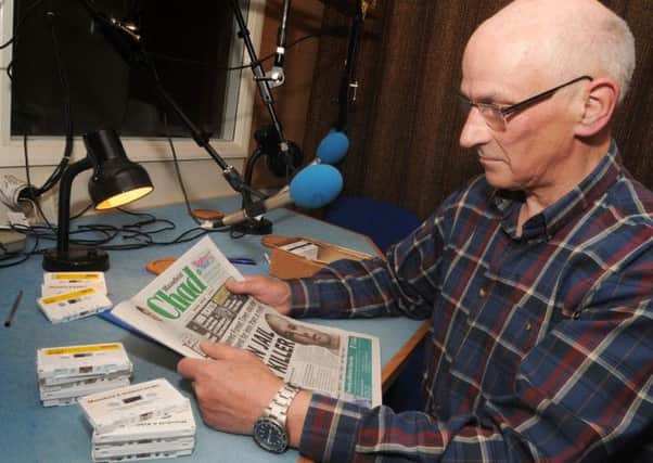 Bill Purdue prepares the audio tapes and cd`s for the Mansfield and Ashfield Echo
