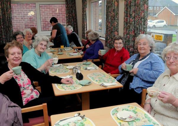 The Volunteer 'Helping hands' - General Shot of some of the OAP's who enjoy lunch at the Helping Hands club