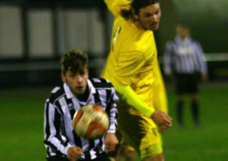 Retford United 4-3 Selston FC (AET)Notts Senior Cup - Round ThreeTuesday 2nd December 2014Adam Lee in action for Retford United.Jon Knight 07825 047766