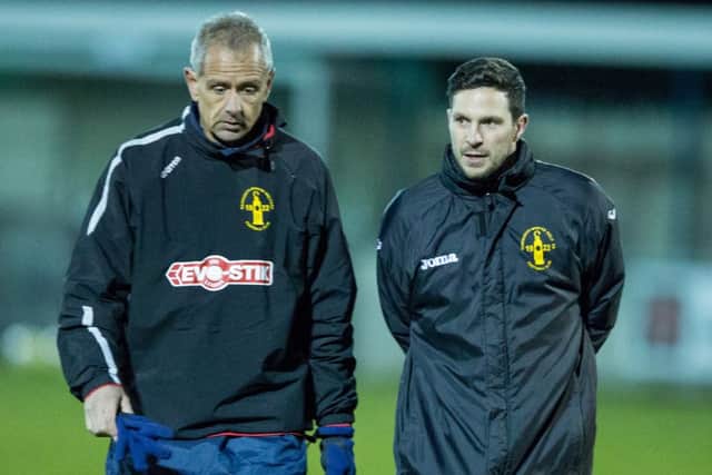 Rainworth vs Kimberley - Rainworth management team John Knapper (left) and Ian Robinson (right) - Pic By James Williamson