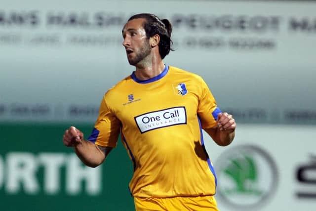 Mansfield Town v Newport CountyEnglish League Football - Sky Bet League TwoOne Call Stadium, Field Mill, Mansfield, England.19th August 2014Mansfield Town's Ollie Palmer.Picture by Dan Westwell (PLEASE BYLINE)dan.westwell@btinternet.com07793 733140