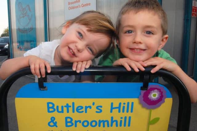 .Hollie Robinson and Ethan Widdowson  at the  Butlers Hill & Broomhill childrens centre The centre has obtained a great OFSTED report