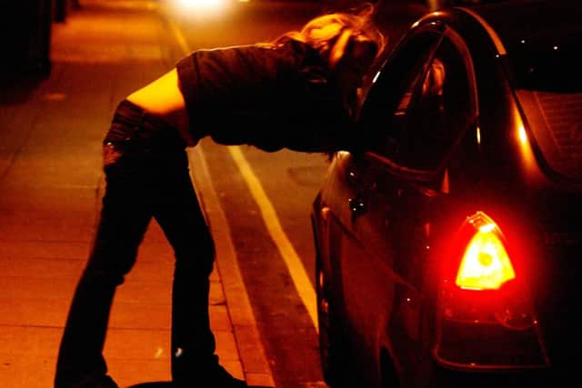 A prostitute at work
