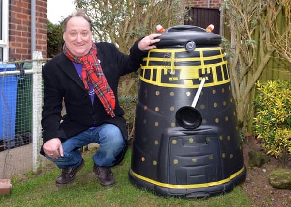 Dr Who fan David Whitchurch has created a Dalek out of his compost bin