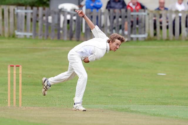 Derbyshire bowler Will Davis.