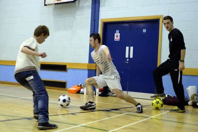 Weekly football outreach session at the RIver Maun Recreation Centre in Mansfield