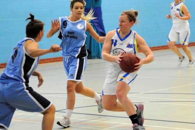 Giants Women action at the Oak Tree Leisure Centre on Saturday.