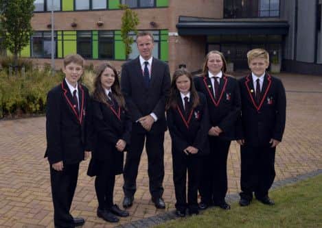 New Principal at The Samworth Church Academy Mansfield, Principal Barry Found pictured with students
