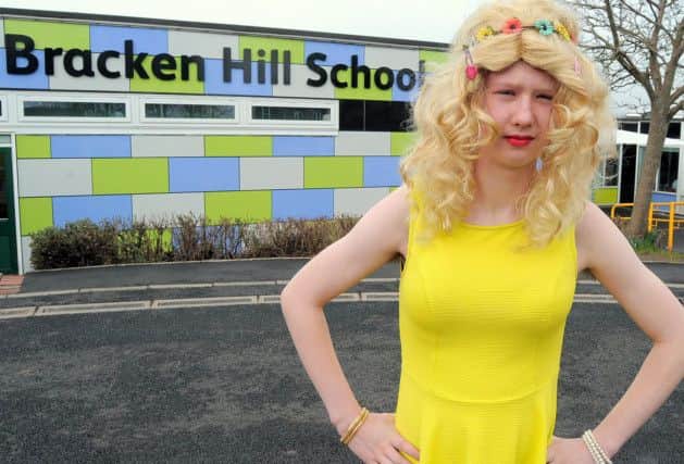 NASC 13-3-15 Lewis, Bracken Hill Special school pupil at Kirkby in Ashfield, Lewis Lamb aged 14, who dressed as a woman for Red Nose day