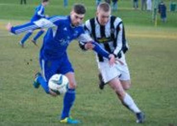 Action from Pinxton's win at Southwell.