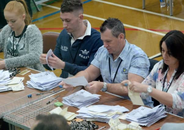 Sherwood and District General Election count and results at the Dukeries Leisure Centre, Boughton.