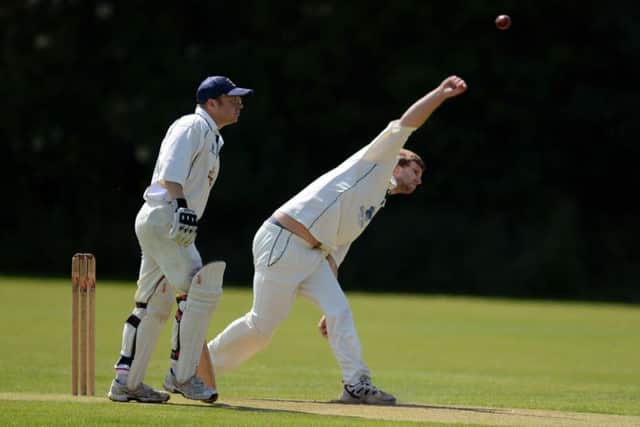 Bassetlaw Cricket League Div 4. Roses v Blidworth II. Roses bowler Ben Smith G130707-1e
