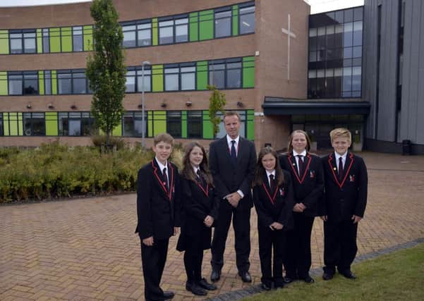 New Principal at The Samworth Church Academy Mansfield, Principal Barry Found pictured with students