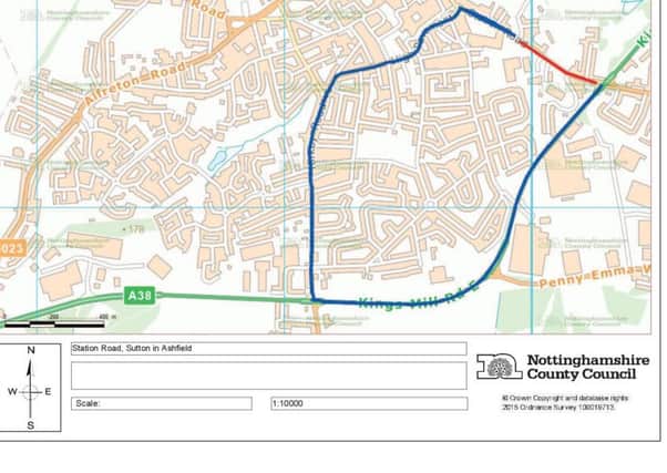 Diversion route marked through Kirkby Road and High Pavement