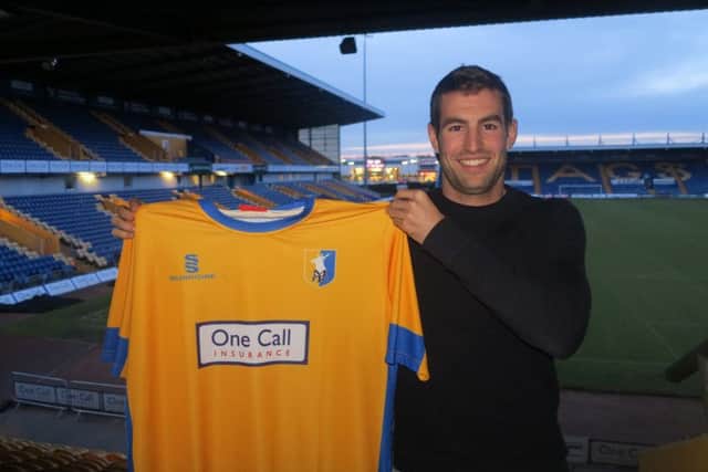Matty Blair on his arrival at Mansfield Town.