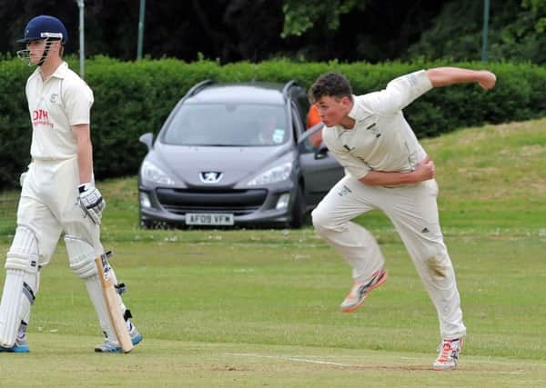 Worksop v Glapwell.  
Glapwell bowler, Dan Bircumshaw in action against Worksop on Monday.