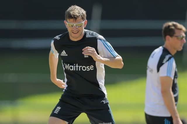 Harry Gurney in training with England.