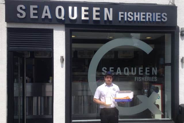 Stelios Agabiou collecting Seaqueen Fisheries' award