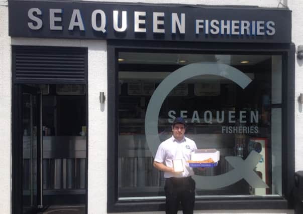 Stelios Agabiou collecting Seaqueen Fisheries' award