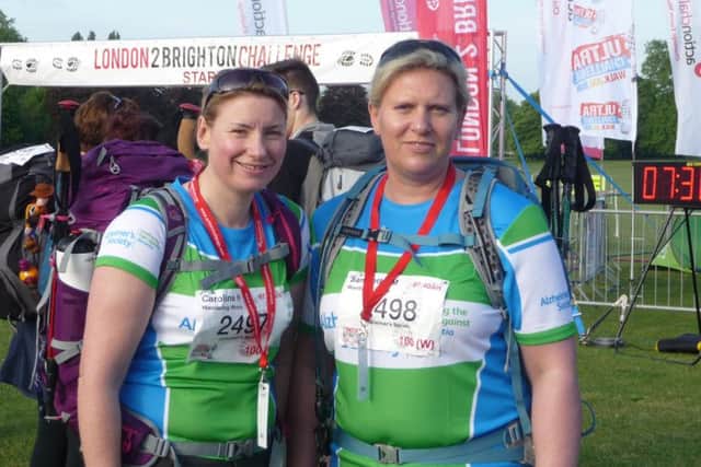 Caroline Holland and Sam Martin take part in 100km walk