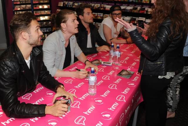 Lawson at HMV Sheffield meeting fans at the signing of their new single. Picture: Andrew Roe