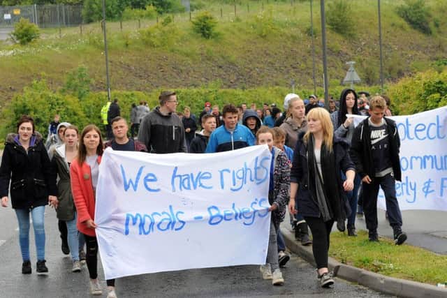Shirebrook residents march on Sports Direct.
