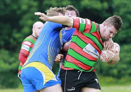 Francis Appleton in action on Saturday before his injury.
