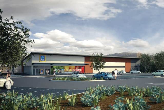A CGI image of the new Aldi that is coming on Leeming Lane, Mansfield Woodhouse